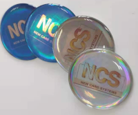 NFC-наклейка с логотипом на голографической фольге.